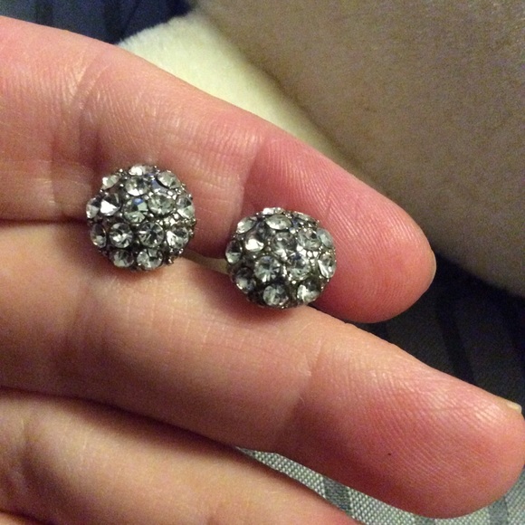 Silver tone Rhinestone Earrings - Picture 3 of 4